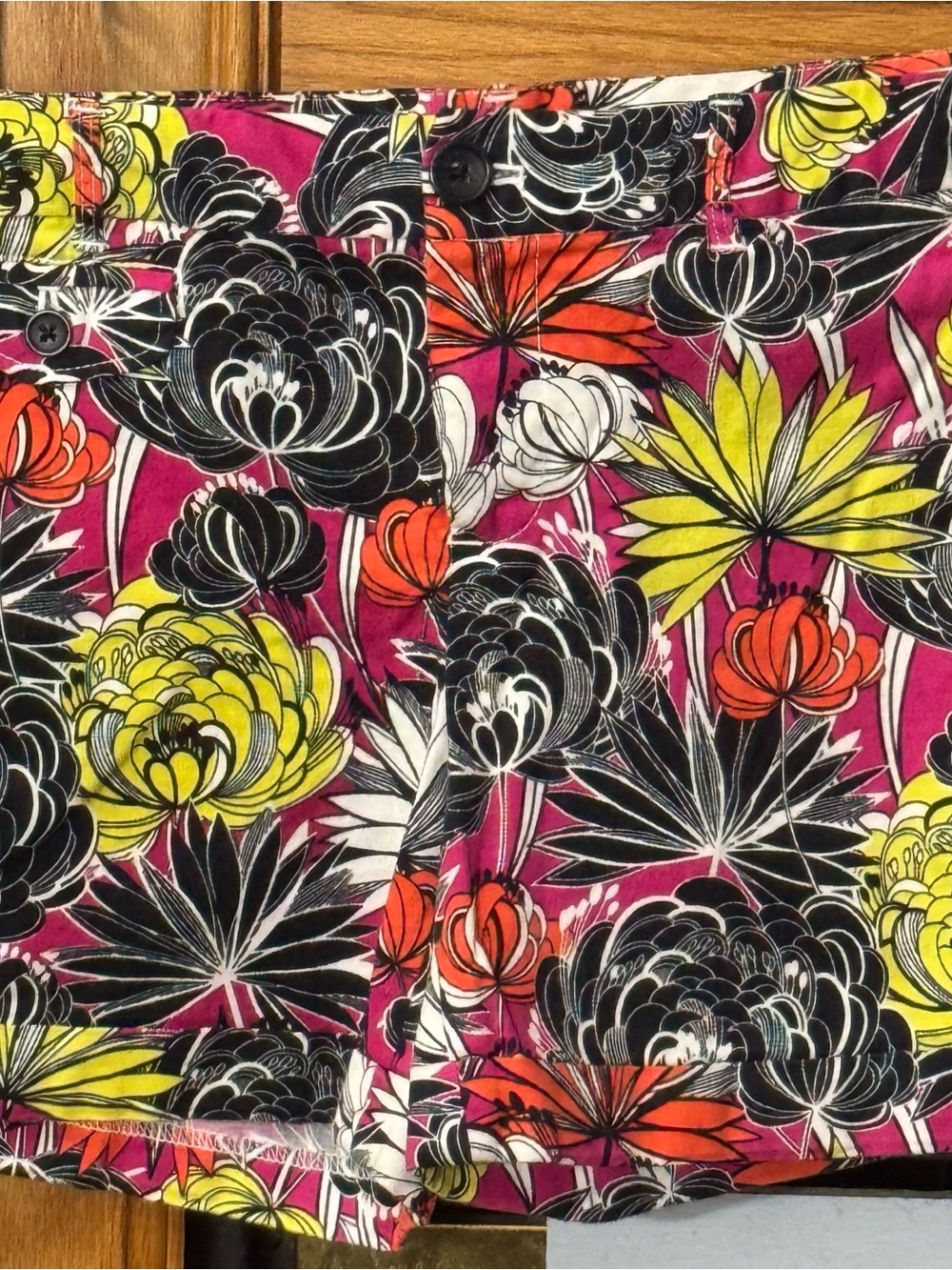 Banana Republic Floral Print Shorts in Magenta, Orange & Black